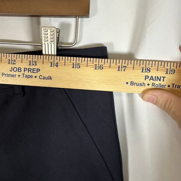Quince Ultra-Stretch Ponte Straight Pants Navy L Inseam 28 Comfy Business Casual - Picture 4 of 7